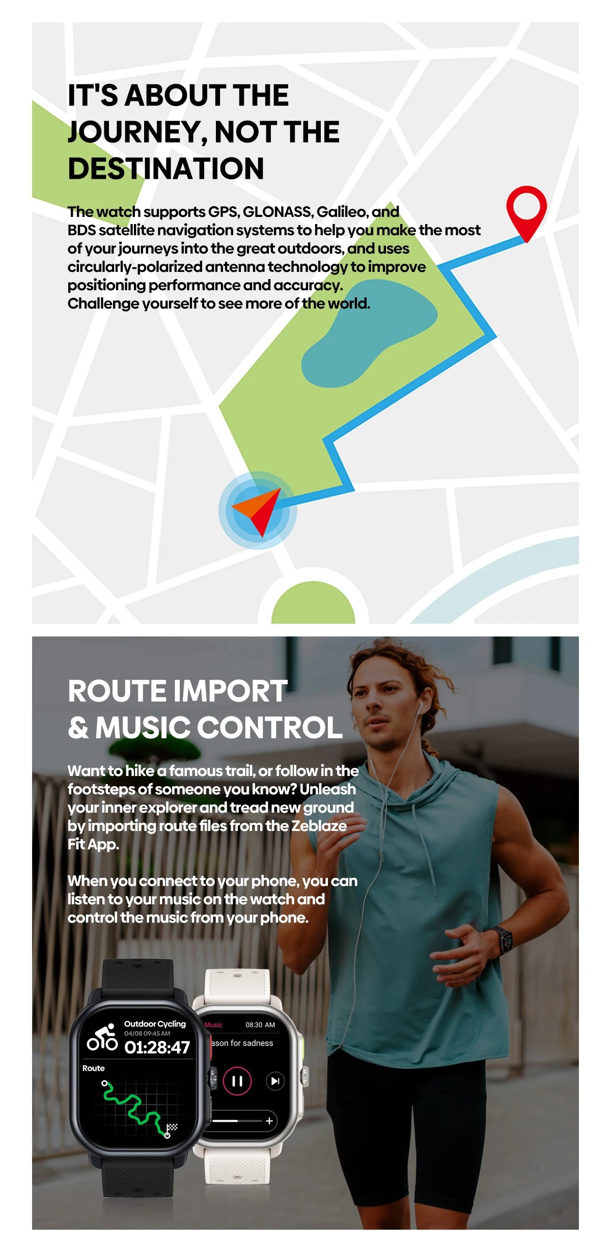 Smartwatch ZEBLAZE Beyond 3 Pro - AMOLED, GPS, STRAVA, Monitorização Completa de Saúde e Tracking Desportivo Smartwatch ZEBLAZE Beyond 3 Pro - AMOLED, GPS, STRAVA, Monitorização Completa de Saúde e Tracking Desportivo